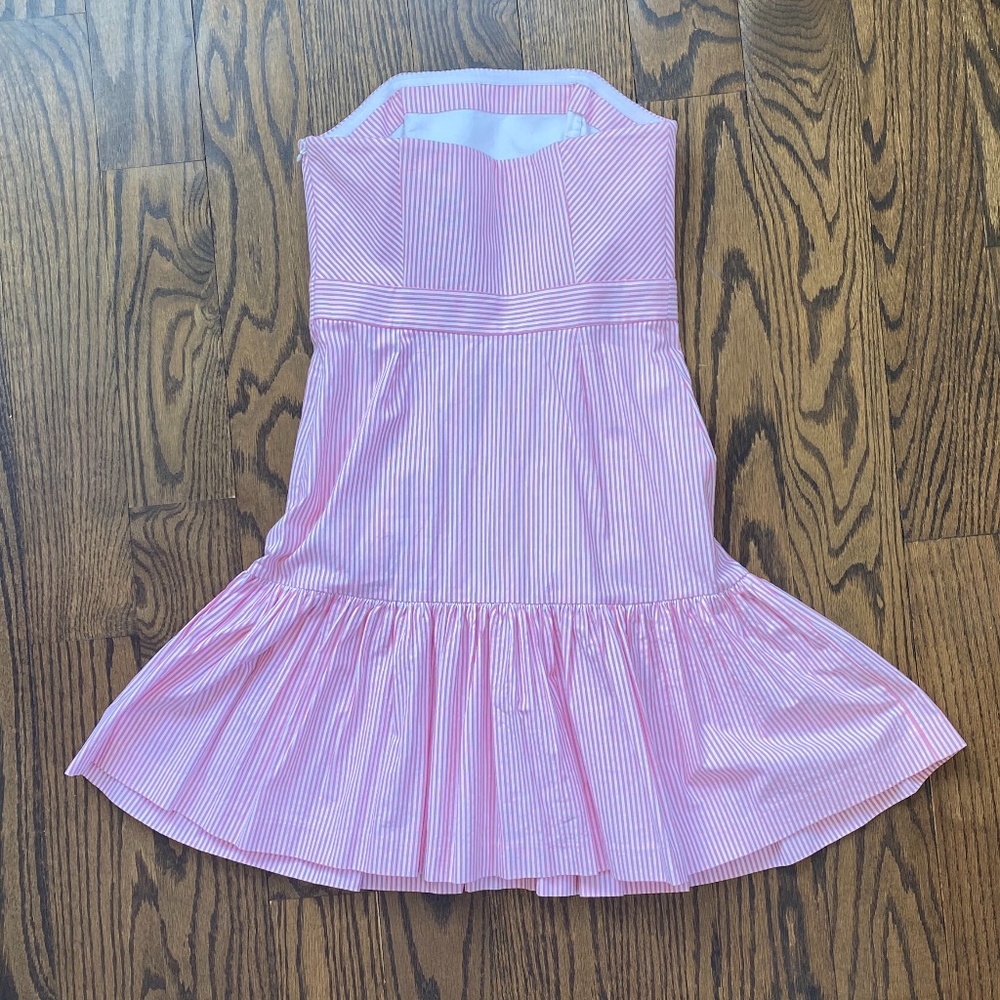 Seersucker Strapless mini dress - Picture 3 of 9